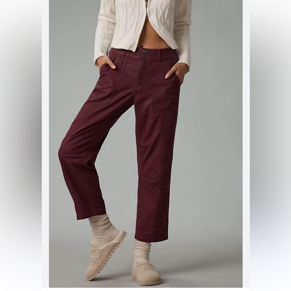 Anthropologie The Wanderer Coated Relaxed Jeans by Pilcro Size 25 Petite